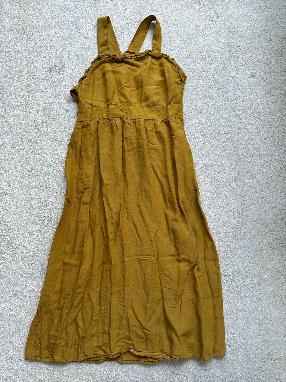 Zara Linen Blend Dress in Warm Tan